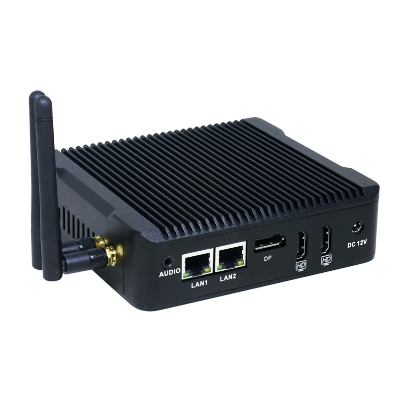 Интел НЮК Celeron N3160 Безвентиляторный мини-ПК Windows 10 Linux PFsense Firewall Router Server Computer с 2 LAN 2HDMI.