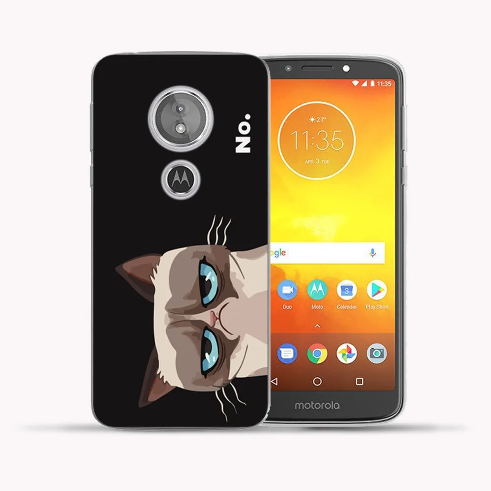 Мягкий чехол из ТПУ для Motorola Moto G6 Play 5 7 дюйма с забавным милым мультяшным котом
