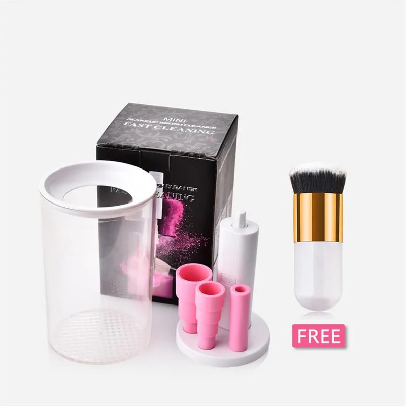 With Free Brush GUJHUI, Профессиональные кисти для макияжа, инструмент для мытья, электрическая щетка для макияжа, очиститель и сушилка, набор, машина с пухленькой Пирс, кисть 25 - Handle Color: With Free Brush