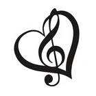 Тройной Ключ Сердце Виниловая Наклейка окна автомобиля для стенок бампера ноутбука музыкальный гитара в виде символа