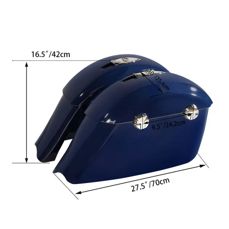 Синие сумки для мотоцикла + Электронная крышка с защелкой Indian Chief Tain 14 18