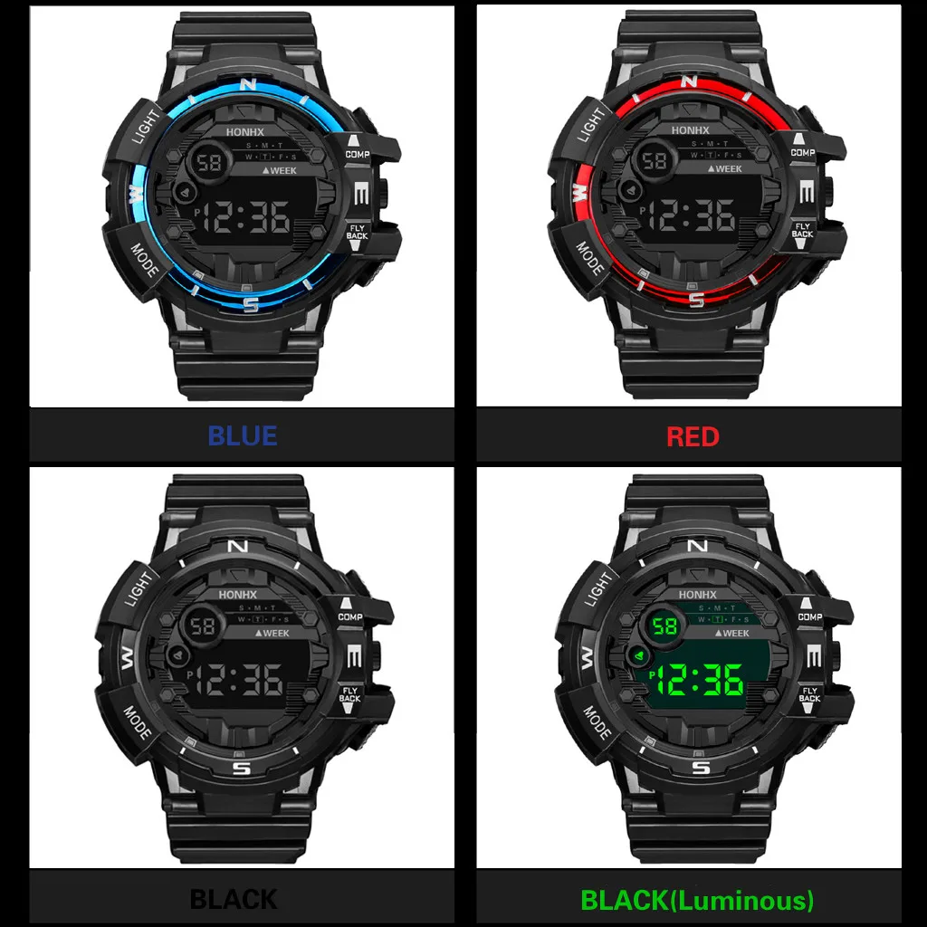 Reloj hombre, модные, мужские, водонепроницаемые, светодиодный, цифровой, с датой, военные, спортивные, резиновые, кварцевые часы, erkek kol saati