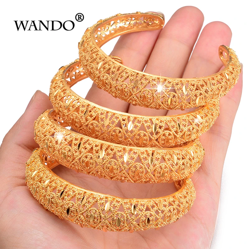 WANDO 4 шт. индийский Африка Эфиопия золотой цветочный браслет для женщин цвет Новый