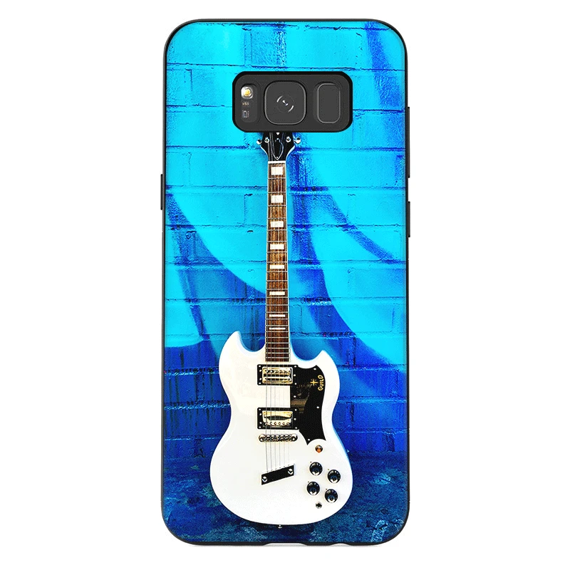 Mobile Phone Case For Samsung M10 M20 M30 M40 S6 S7 Edge S8 S9 S10 S10E Plus Note 8 9 Cover Guitar Blue Music Electric Bass | Мобильные