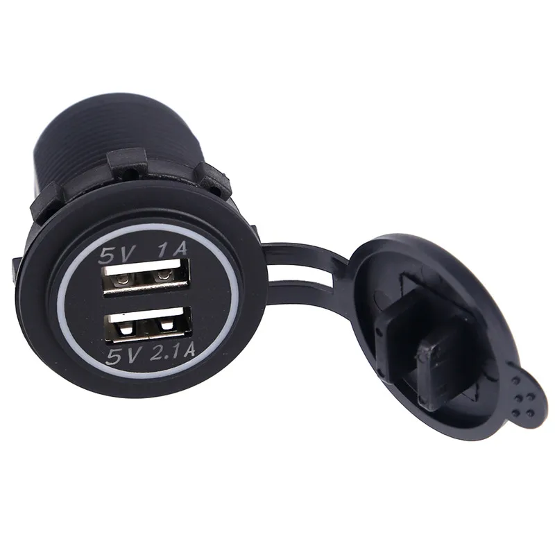 Автомобильное зарядное устройство с двумя usb портами 5 В 2 1 А А|car socket adapter|motorcycle