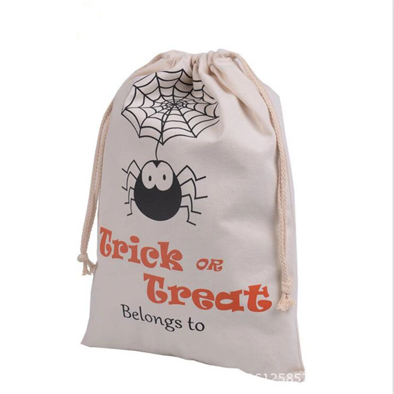 Сумки на шнурке в виде паука Хэллоуин 10 шт./лот большая Холщовая Сумка форме Санты