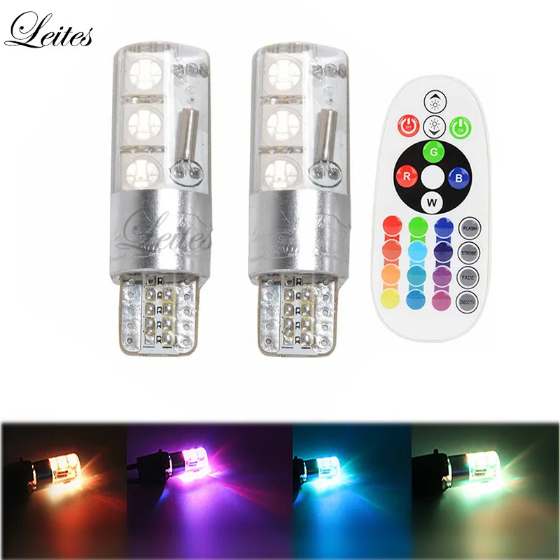 Leite 2 шт. супер светодиодный 5050 6SMD RGBW T10 W5W 168 194 светильник для автомобиля s чтения