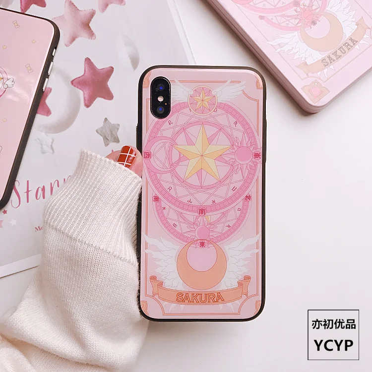 Для samsung S10 Plus S10E Sakura Card Captor закаленное стекло мультфильм аниме силиконовый чехол для samsung galaxy S9/S8 Plus Note 8 9