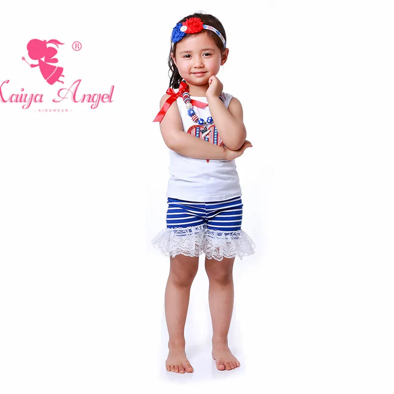 Kaiya Angel/хит продаж наряд Русалочки 4 июля Детская Хлопковая кружевная одежда