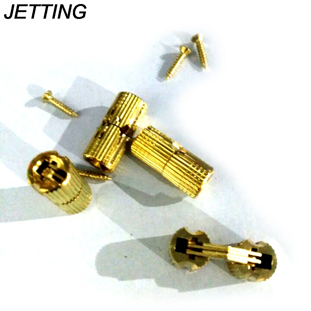 JETTING 4 шт. 8 мм медные бочонок шарниры цилиндрические скрытые шкафы латунные
