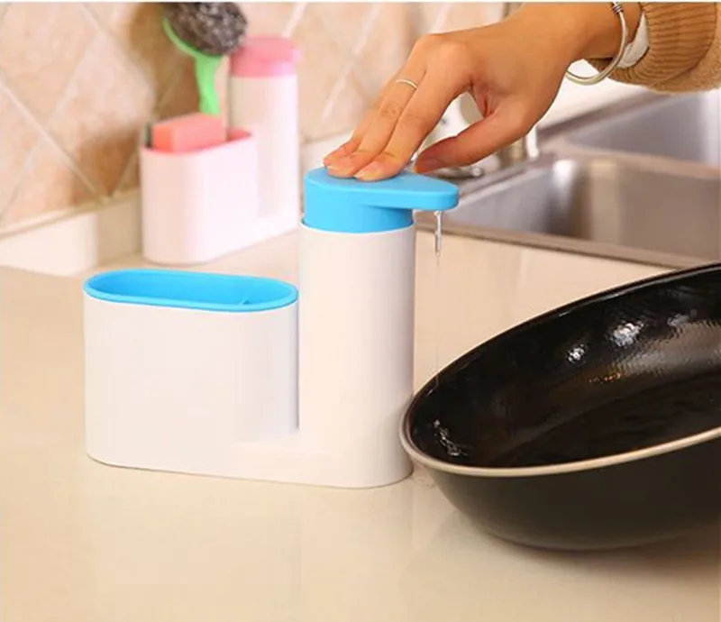 Kitchen Soap Dispenser Bathroom Detergent Dispenser for Liquid Soap Liquid Detergent Storage Box For Cleaning Dish Pan
