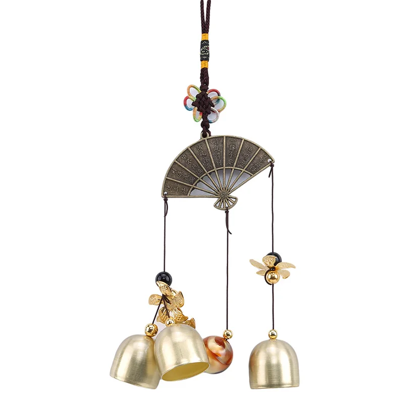 Подвесной колокольчик китайский винтажный веер из сплава в стиле Fortune Lijiang 4