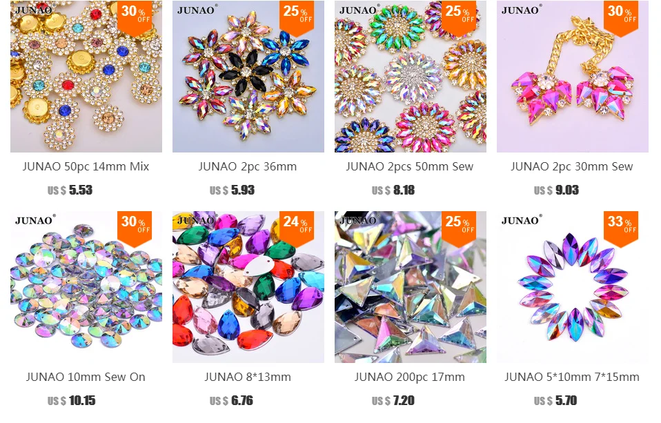 JUNAO SS12 16 18 20 25 Швейные кристаллы AB аппликация из стеклянных страз серебряный коготь хрустальные камни пришитые Стразы для одежды ремесла