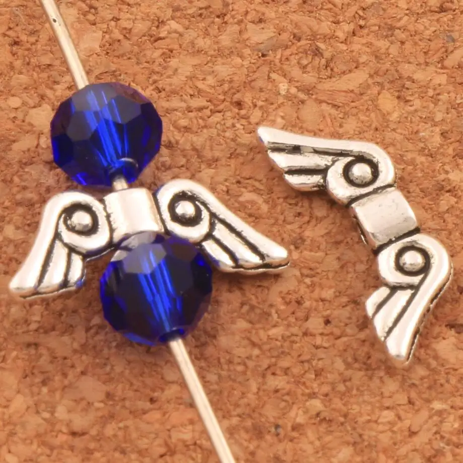 

60pcs Swirl Angel Wing Charm Beads 15.9x5.7mm Zinc Alloy Spacers Jewelry Findings L078
