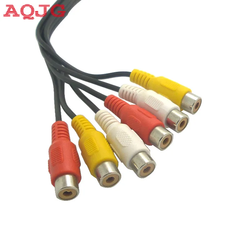 3 RCA штекер на 6 гнездовой разъем сплиттер Аудио ТВ DVD видео кабель адаптера av |