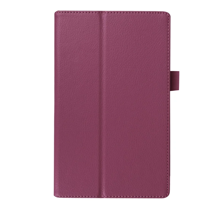 Умный чехол-подставка из искусственной кожи для lenovo Tab 2, 3, A8, A8-50, A8-50F, A8-50LC, Litchi, для lenovo Tab 2, A8-50, 8 дюймов, чехол для планшета+ ручка - Цвет: Фиолетовый
