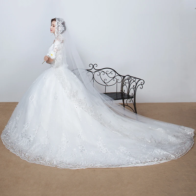 lace vintage real photo wedding dress half sleeve bridal gowm simple strapless turkey 2020 with long tail high quality crystals | Свадьбы и