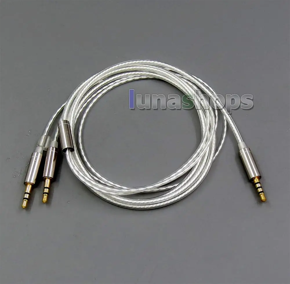 1.2m 3.5MM plug LN006022 1,2 м 1,5 м 2 м 3 м чистый посеребренный кабель OCC для Hifiman HE560 HE-350 HE1000 V2 наушники 3,5 мм до 2,5 мм - Цвет: 1.2m 3.5MM plug