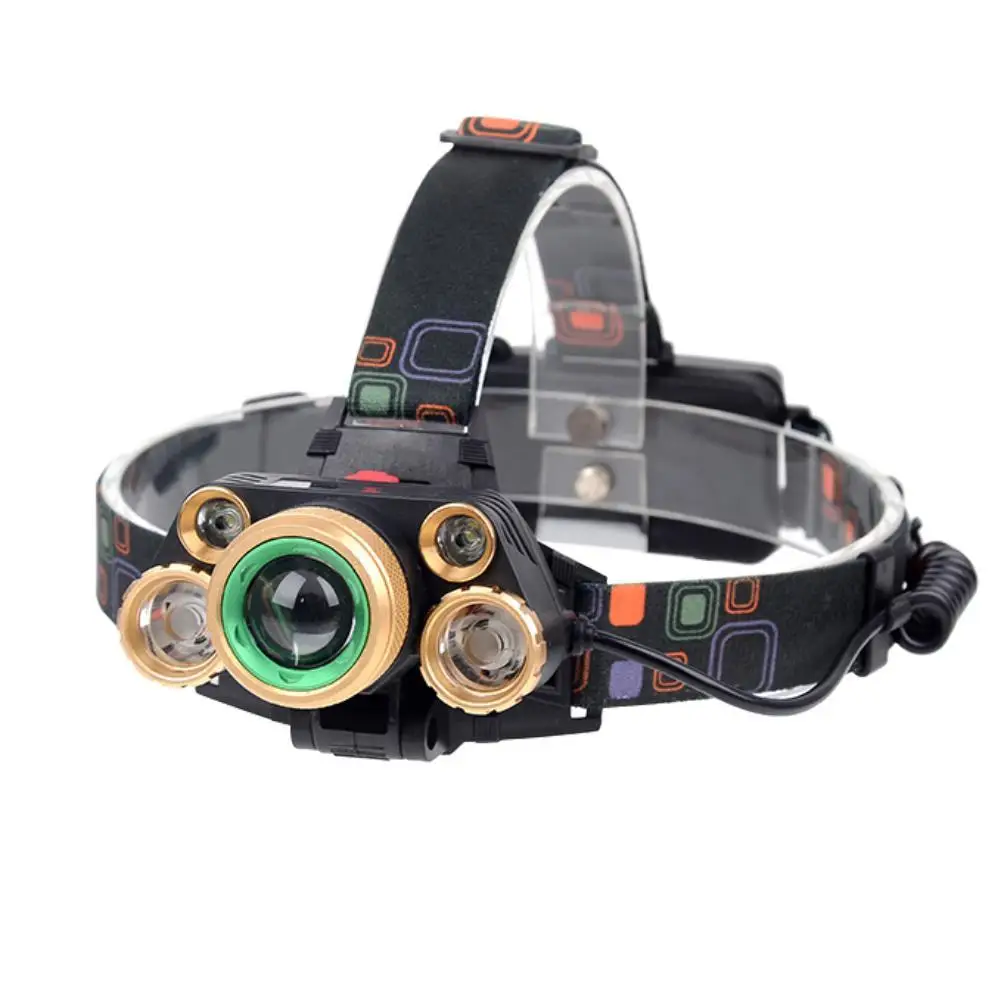 YUNMAI LED Flashlight T6 + 4 Headlight Headlamp Zoomable 8000 LM Modes 18650 Headlights for Outdoor Activity | Лампы и освещение