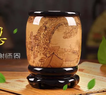 

Best business present # Home OFFICE Decor art -high grade 3D CHINA Riverside Scene at Qingming Festival pen holder art statue