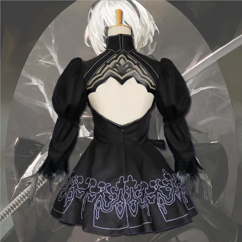 Игра ниус: Automata Косплей Yorha тип A No. 2 Cos костюм для Хэллоуина полный (платье + маска