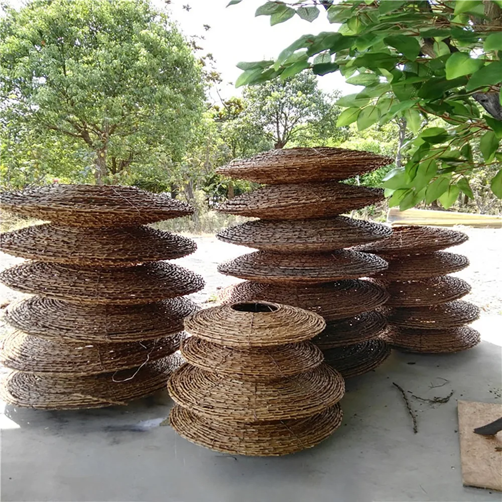 

Reptile bird snake nest box Decor Rattan ring UFO plate Art flower arrangement ornament hand-woven dish natural wicker weaving O