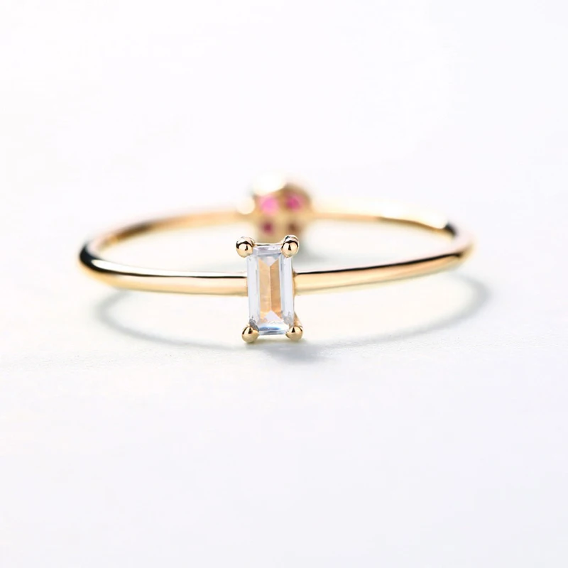 JXXGS хит продаж красный корунд с белым цирконием кольцо 14k золото очаровательное