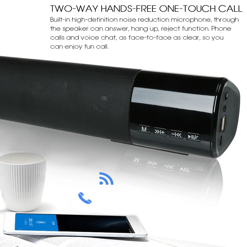 Портативная беспроводная Bluetooth-Колонка HLTON супер бас ТВ-саундбар стерео громкая