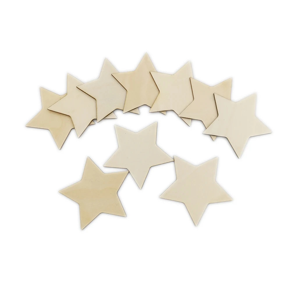 

20pcs 60mm Wooden Star Hanging Christmas Ornaments for Festival Decoration,DIY Project or Wedding Christmas Birthday
