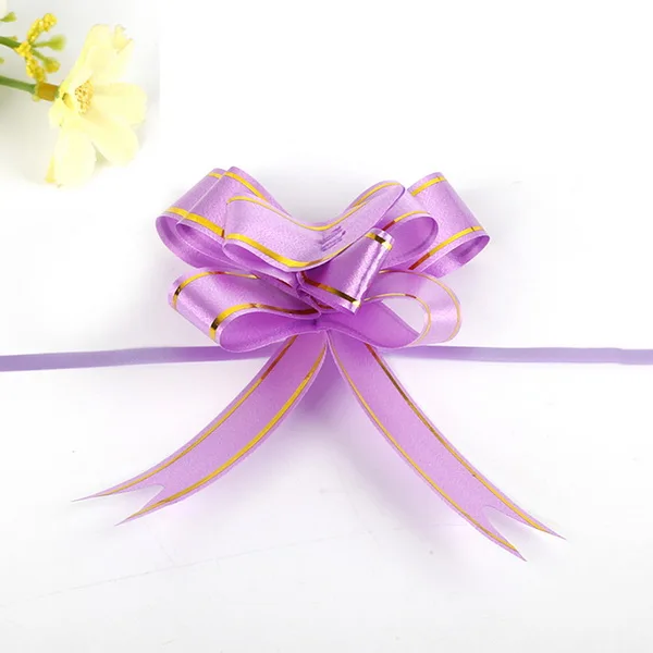 light purple 10 шт. 35-46 см розы тянуть лук ленты Подарочная коробка Упаковка для DIY ленты вытягивания цветка Свадебные Рождественские украшения Поставки - Цвет: light purple