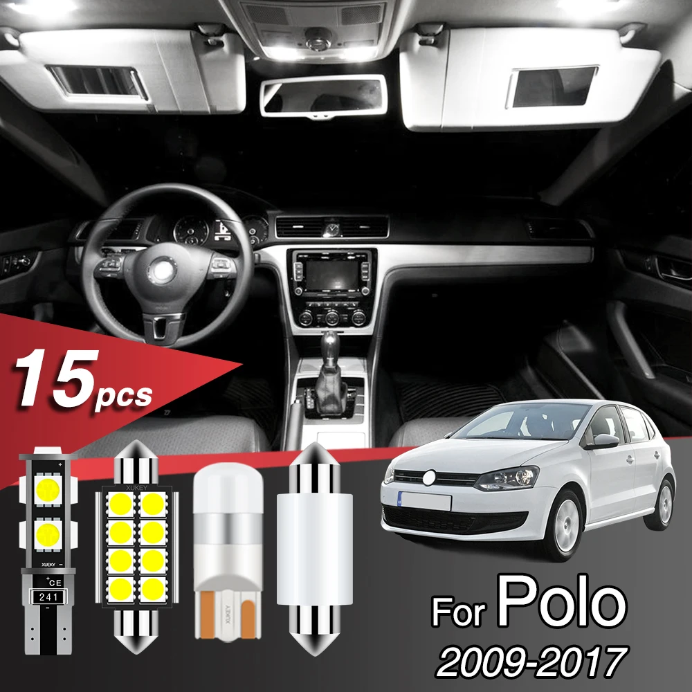 Xukey светодиодные лампы для освещения салона автомобиля набор VW Polo 2009 2017 Карта