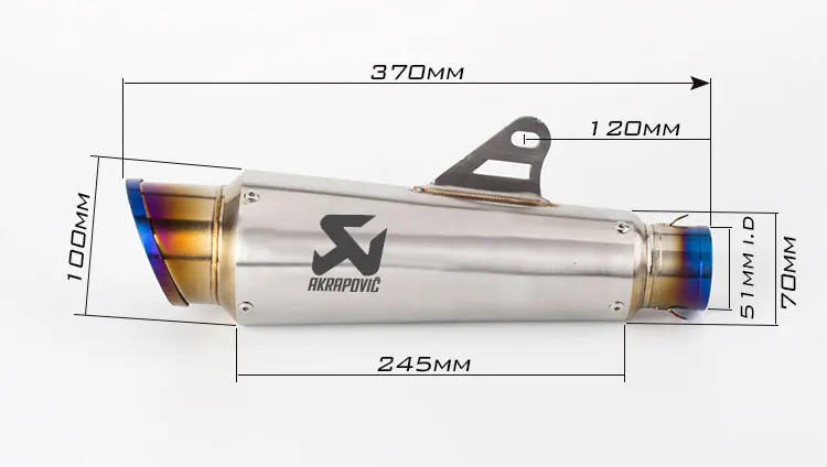 Универсальный мотоциклетный глушитель выхлопной трубы для скутера rc390 Z750 R1 R6 MT03 FZ1 Ninja ER6N