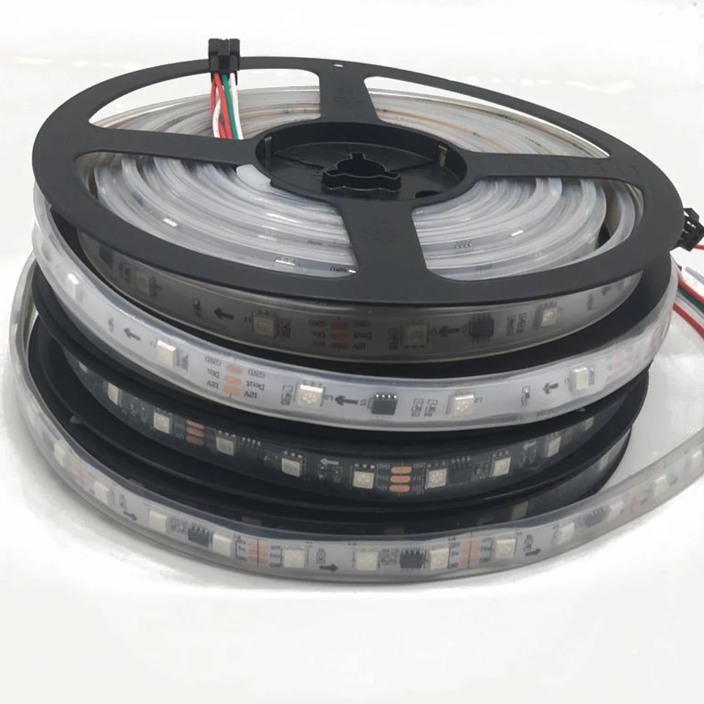 WS2811 5050 SMD RGB полосы адресуемых синхро адаптер длиной 1 м/5 м 30/60 светодиодов/m Led