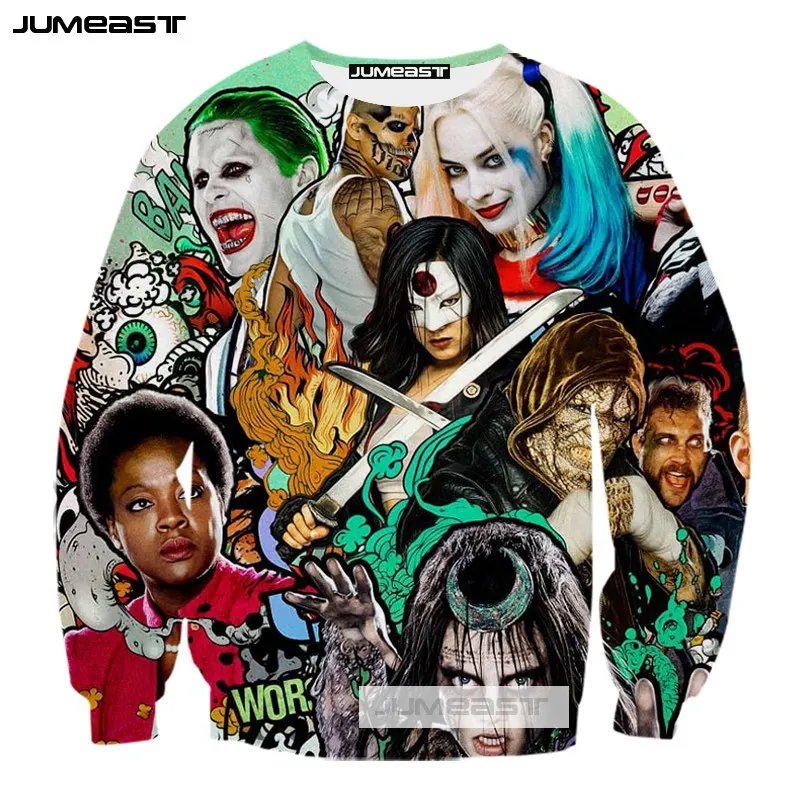 Jumeast 3d Печатный DC Comics Джокер для женщин/мужчин с длинным рукавом Harajuku Хип-Хоп