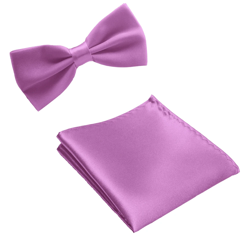 Lilac Lavender Шелковый однотонный деловой галстук-бабочка для мужчин, винтажный фиолетовый резной Модный галстук-бабочка, черный Свадебный галстук-бабочка, карманный квадратный платок, набор - Цвет: Lilac Lavender