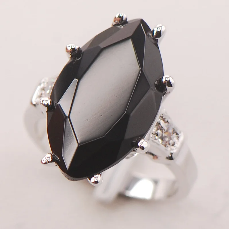 Женское серебряное кольцо с черным ониксом модель F738 размер 6 7 8 9 10|ring tape|ring materialring