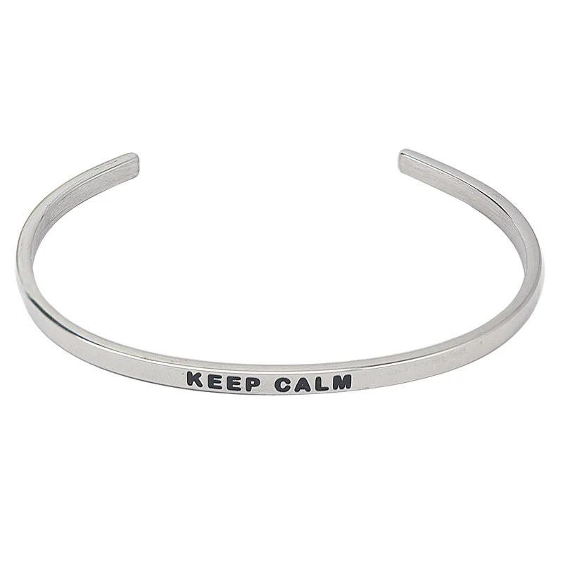 3 мм широкий Модные Серебристые Цвет персонализированные Браслеты быть храбрым