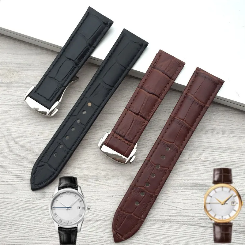 Ремешок для часов из натуральной воловьей кожи сменный Браслет Omega 20 мм черный