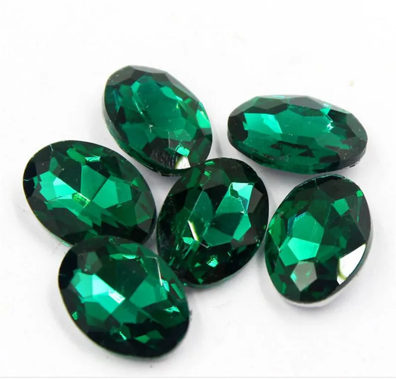 Стеклянные стразы овальной формы изумрудного цвета MHS.SUN для самостоятельной