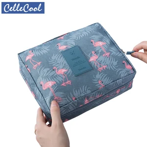 Косметичка CelleCool Flamingos, дорожная сумка для косметики, прозрачный чехол на молнии для макияжа, функциональный органайзер для туалетных принадлежностей