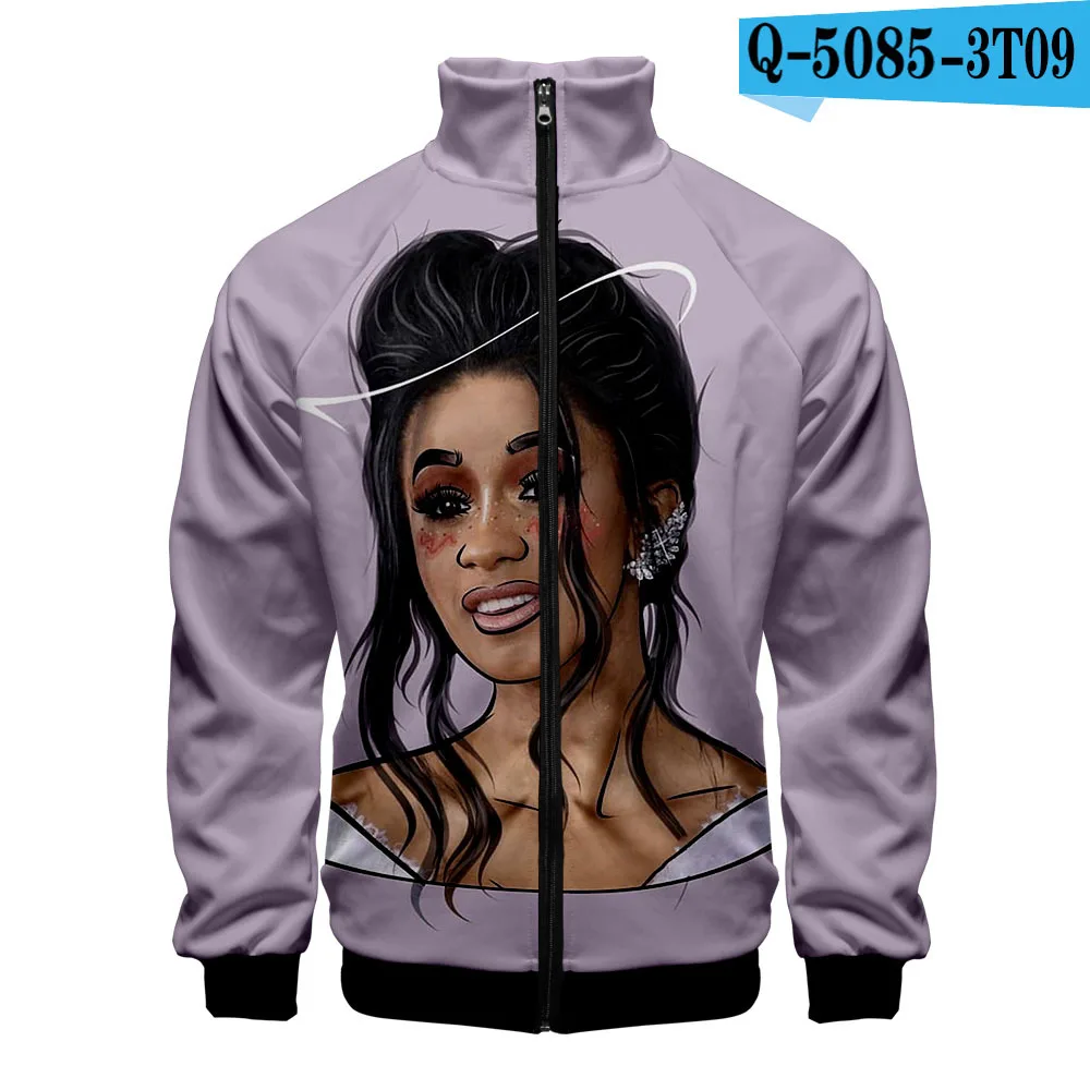 Rapper Cardib Cardi B женские/мужские худи толстовки 3D чехол с принтами воротником на молнии куртка повседневная тонкая спортивная одежда с капюшоном уличная - Цвет: J