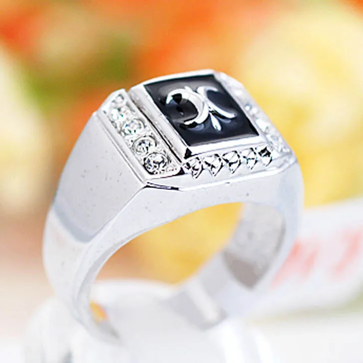 USTYLE 2015 Fashion Men Wide Ring Brand Design Jewellery Male Black Rings anel masculino UR0685 | Украшения и аксессуары
