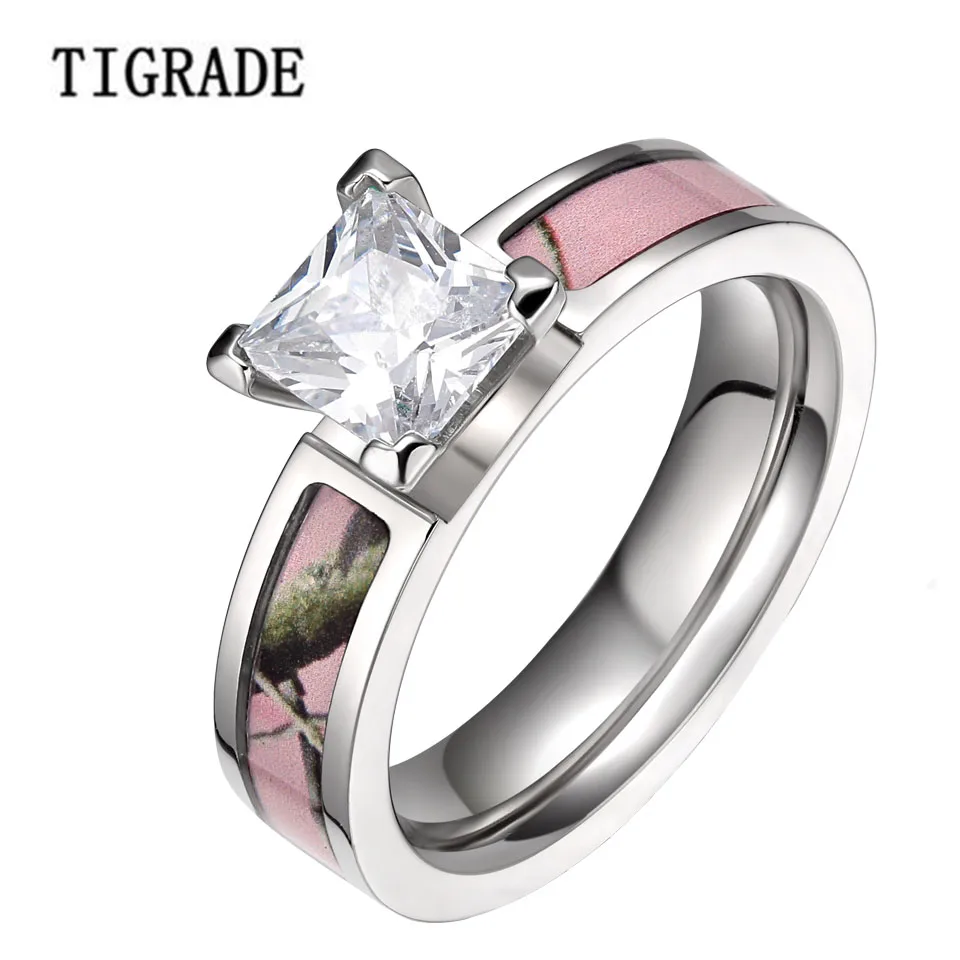 Женское кольцо с фианитом романтичное 5 мм розовым деревом Камо кубическим