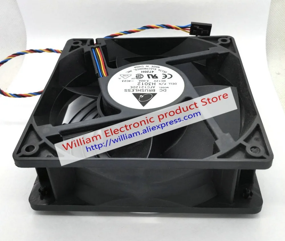 Новый оригинальный Delta AFC1212DE DC12V 3.00A 120*120*38 мм для Dell P/N: H3012 Компьютерный Вентилятор