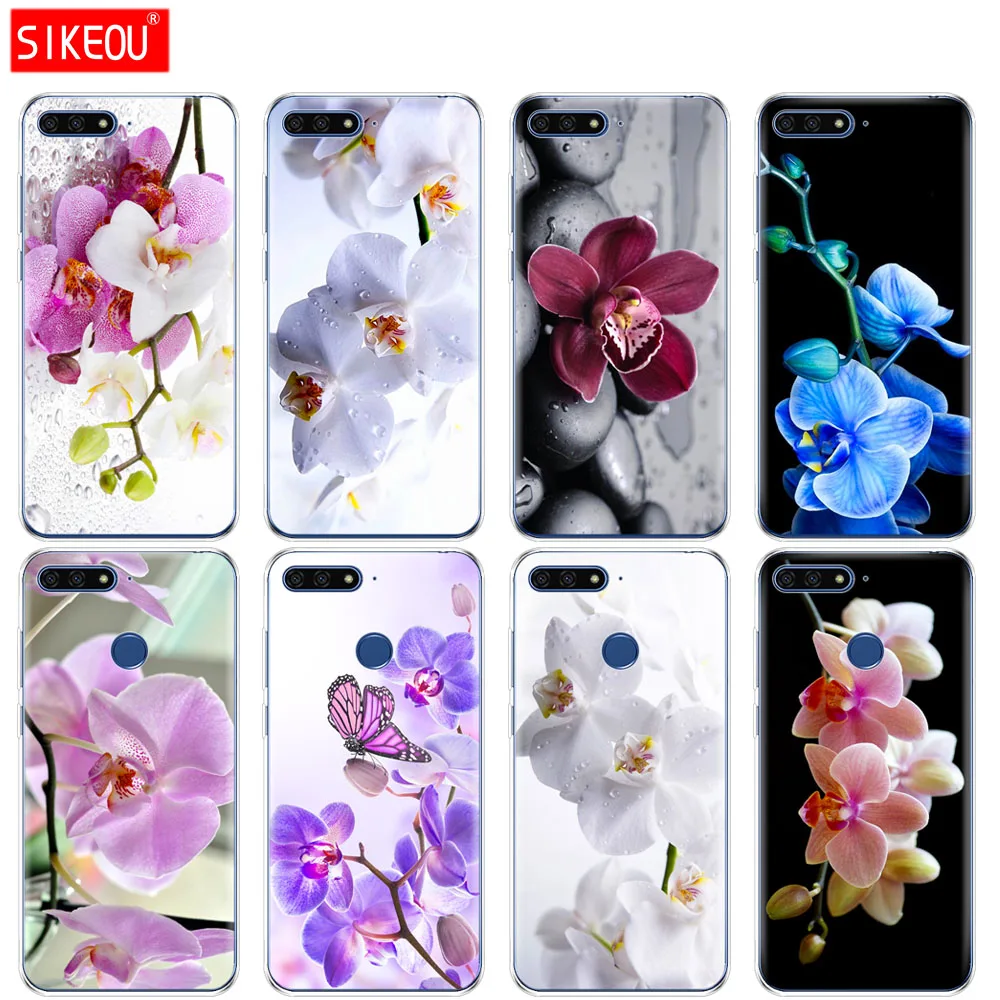 Силиконовый чехол для телефона huawei honor 8a 8c 8s 7a pro 7c y5 y6 y7 y9 2017 2018 2019 цветной с цветами
