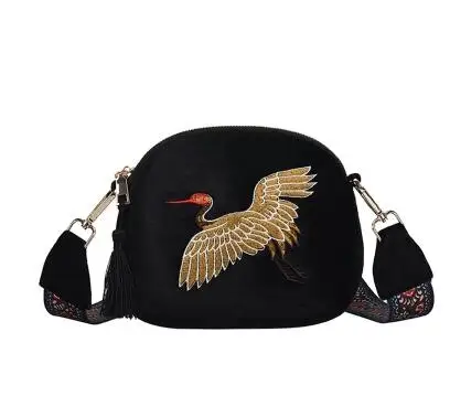 Модная Бархатная мини сумка с вышивкой Herald на плечо ремешком дизайнерская