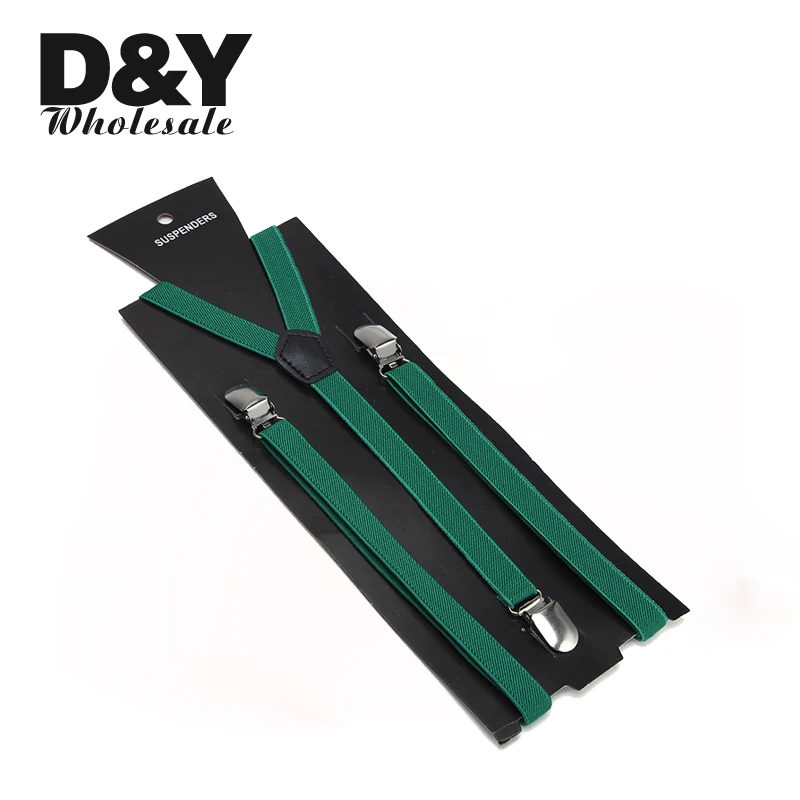Подтяжки для брюк женские/мужские Ширина 1 5 см черные/зеленые Эластичные