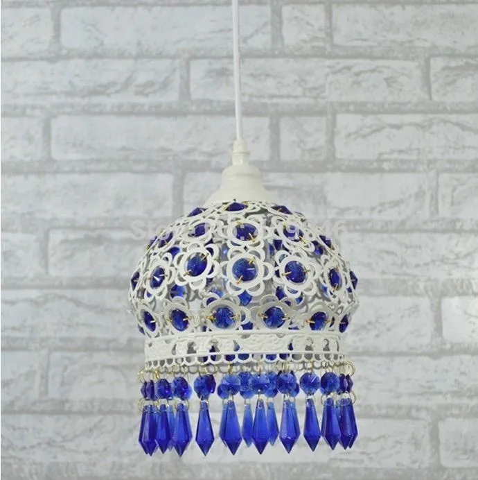 S Размер богемные современные синие K9 хрустальные светодиодные подвесные