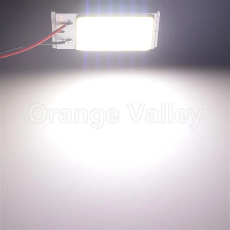 White LED 2 шт. супер яркий COB 48 чипов светодиодный авто интерьер чтения двери огни панель лампа T10 BA9S Купол фестон 3 адаптера - Испускаемый цвет: White LED