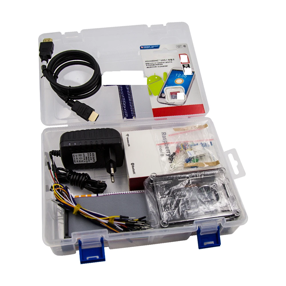 Raspberry Pi 3 стартовый комплект 3B или Plus + sd карта 16 ГБ чехол ABS адаптер питания блок в